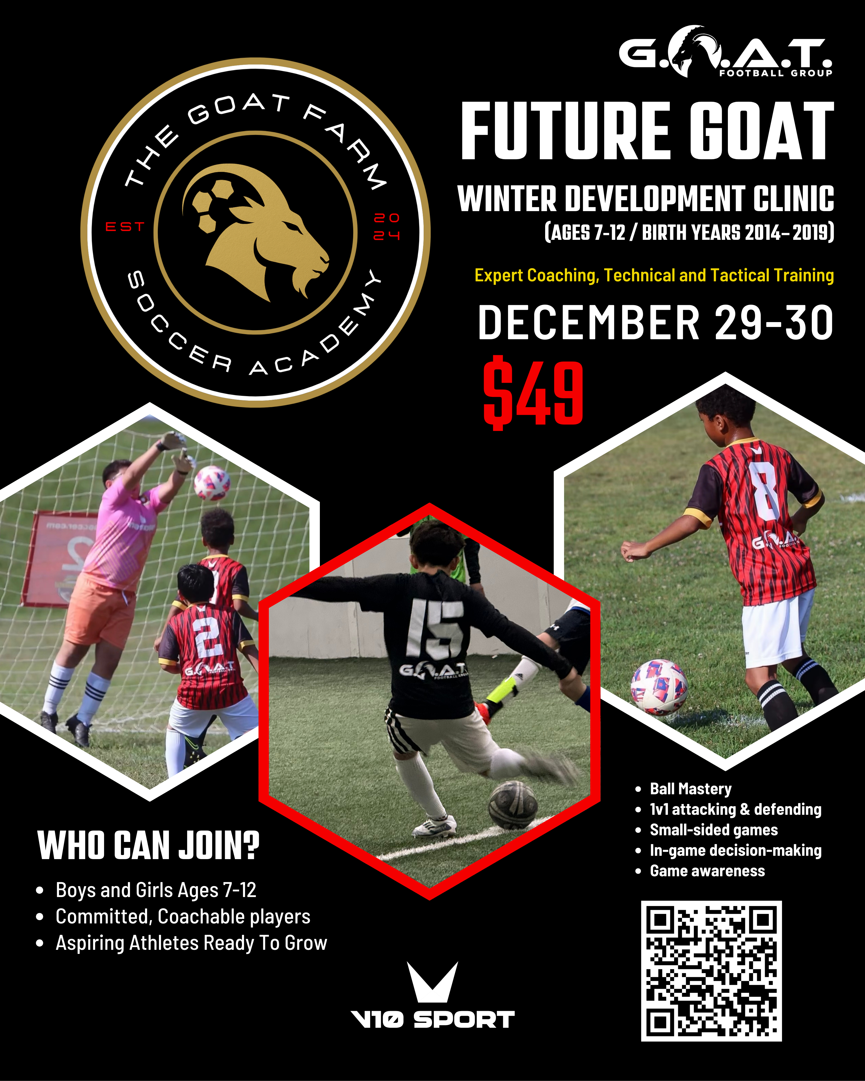 Future GOAT Soccer ID Camp Flyer (Fall 2025)